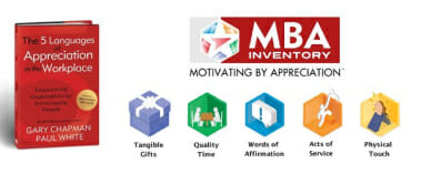 MBA inventory- The 5 languages of appreciation at work: tangible gifts, quality time, words of affirmation, acts of service , physical touch